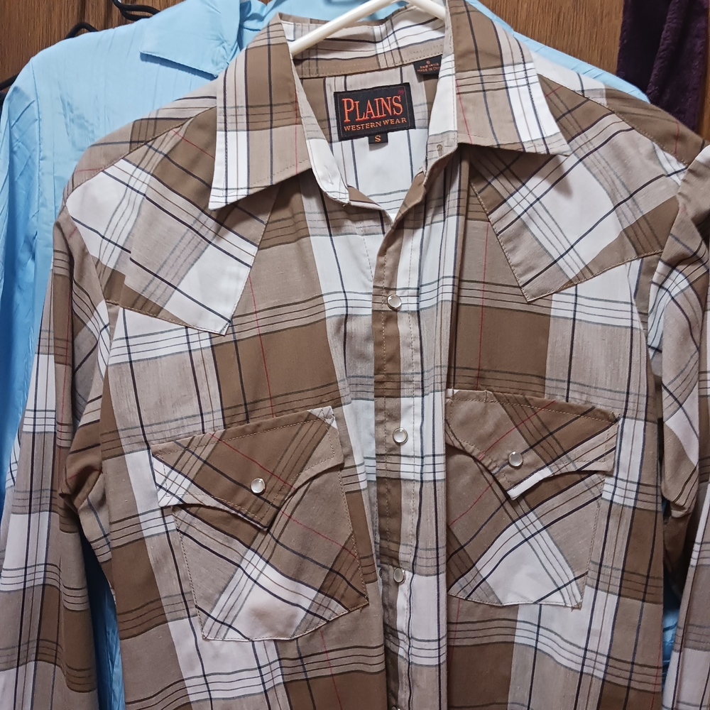 Plains Women's Brown Plaid Button Down Shirt